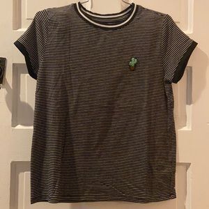 black & white striped shirt